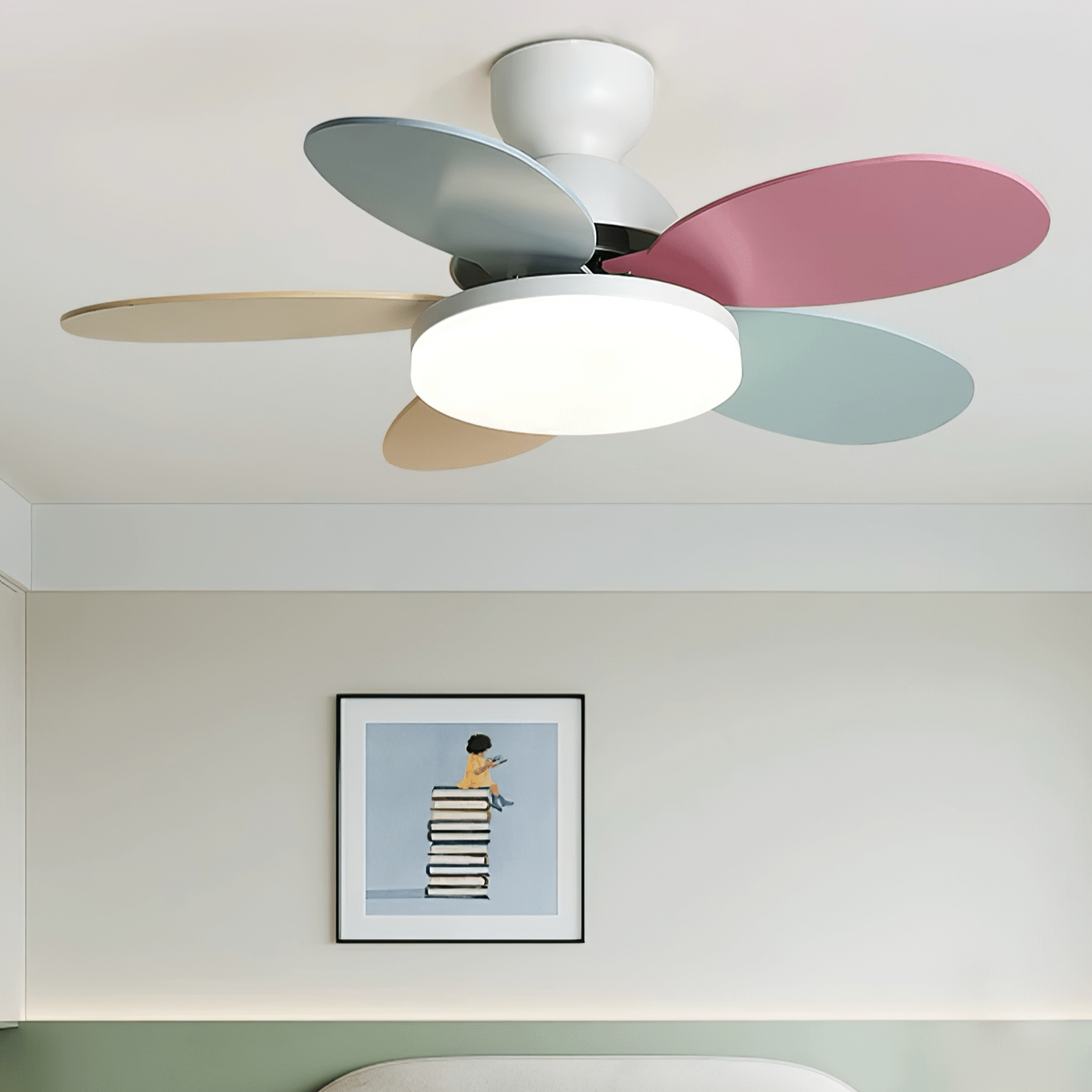 Plafonnier Ventilateur Liora Coloré