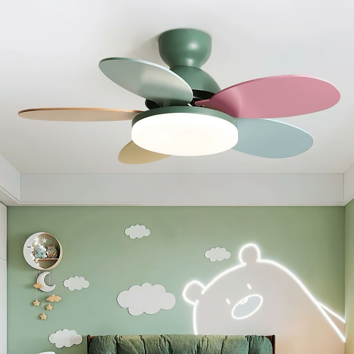 Plafonnier Ventilateur Liora Coloré