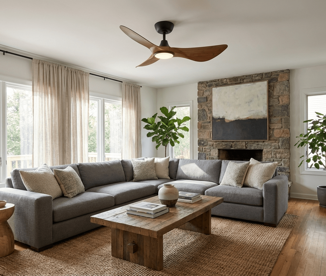 Plafonnier Ventilateur Finn Effet Bambou