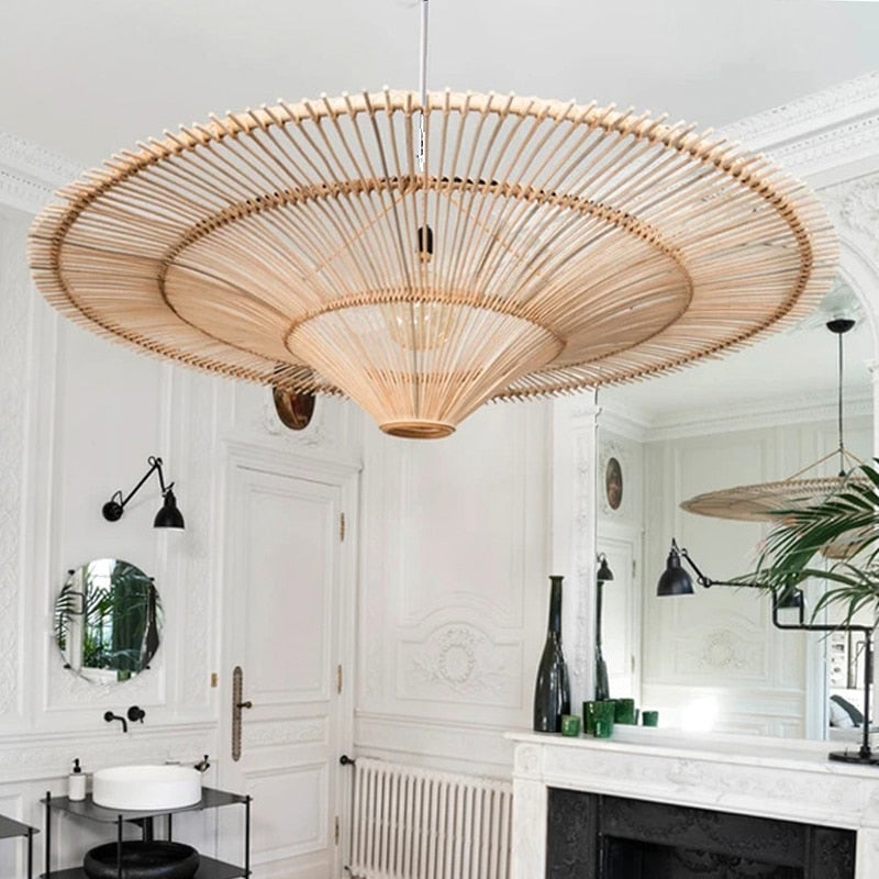 Plafonnier Rotin LED Rétro Moderne