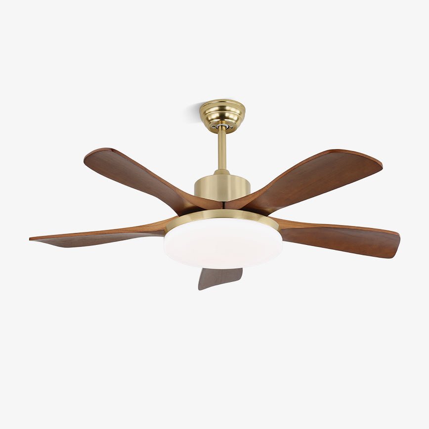 Plafonnier Ventilateur Elara Laiton & Bois