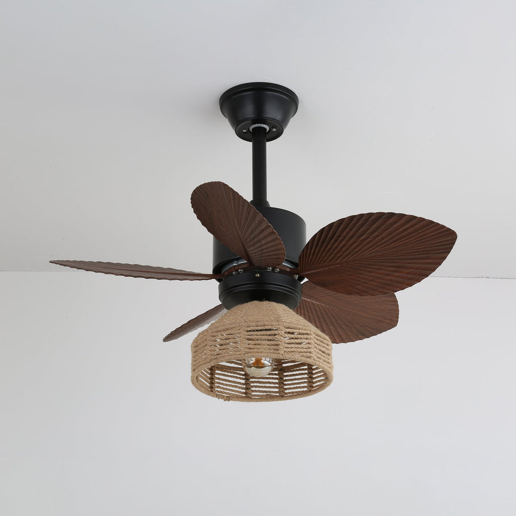 Plafonnier Ventilateur Rivora en Rotin