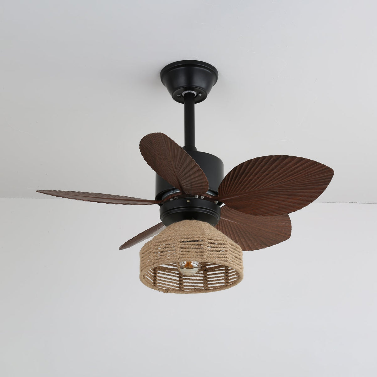 Plafonnier Ventilateur Rivora en Rotin