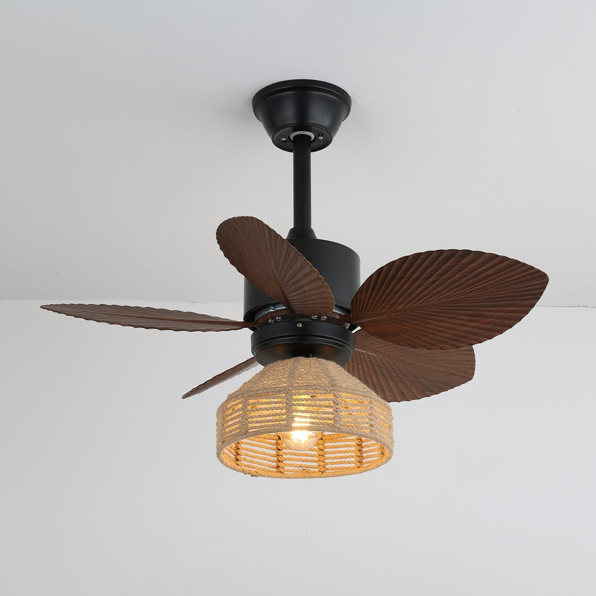 Plafonnier Ventilateur Rivora en Rotin