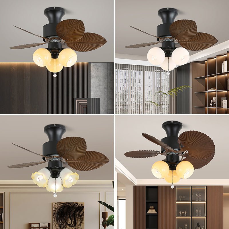 Plafonnier Ventilateur Liora Verre Tropical