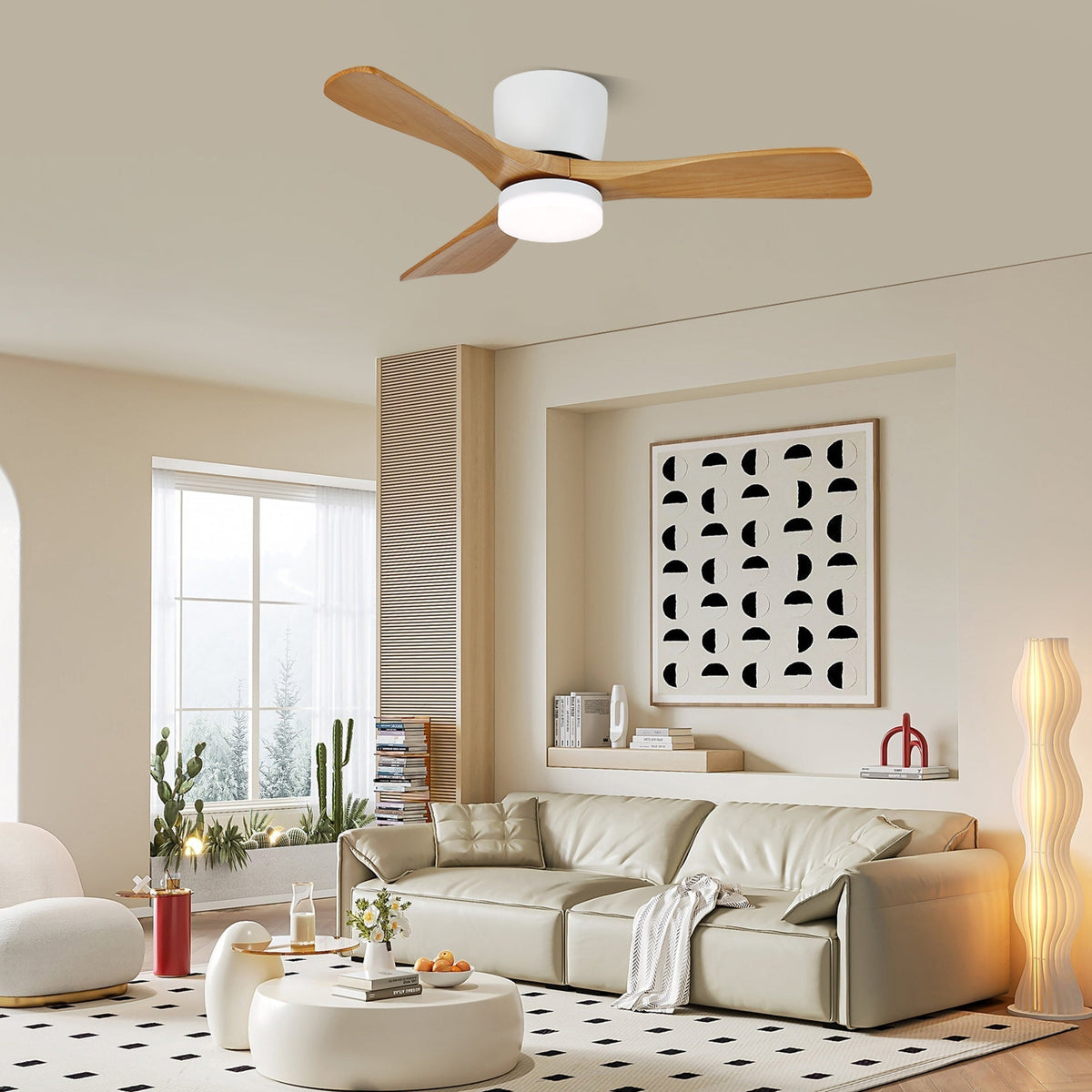 Plafonnier Ventilateur Brinor en Bois