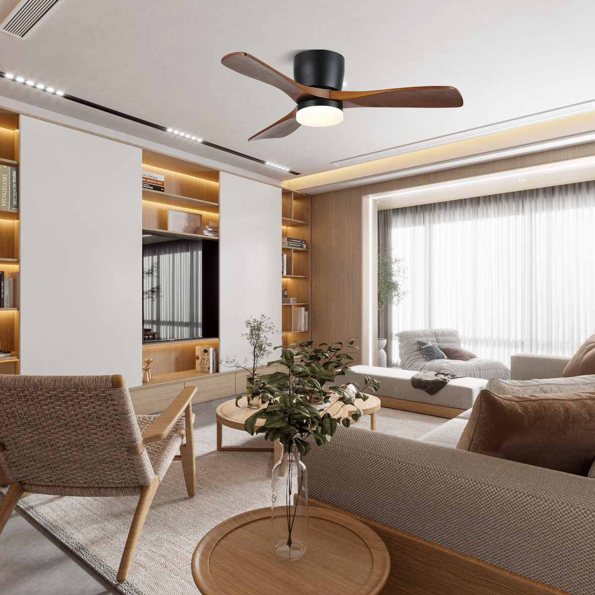 Plafonnier Ventilateur Brinor en Bois