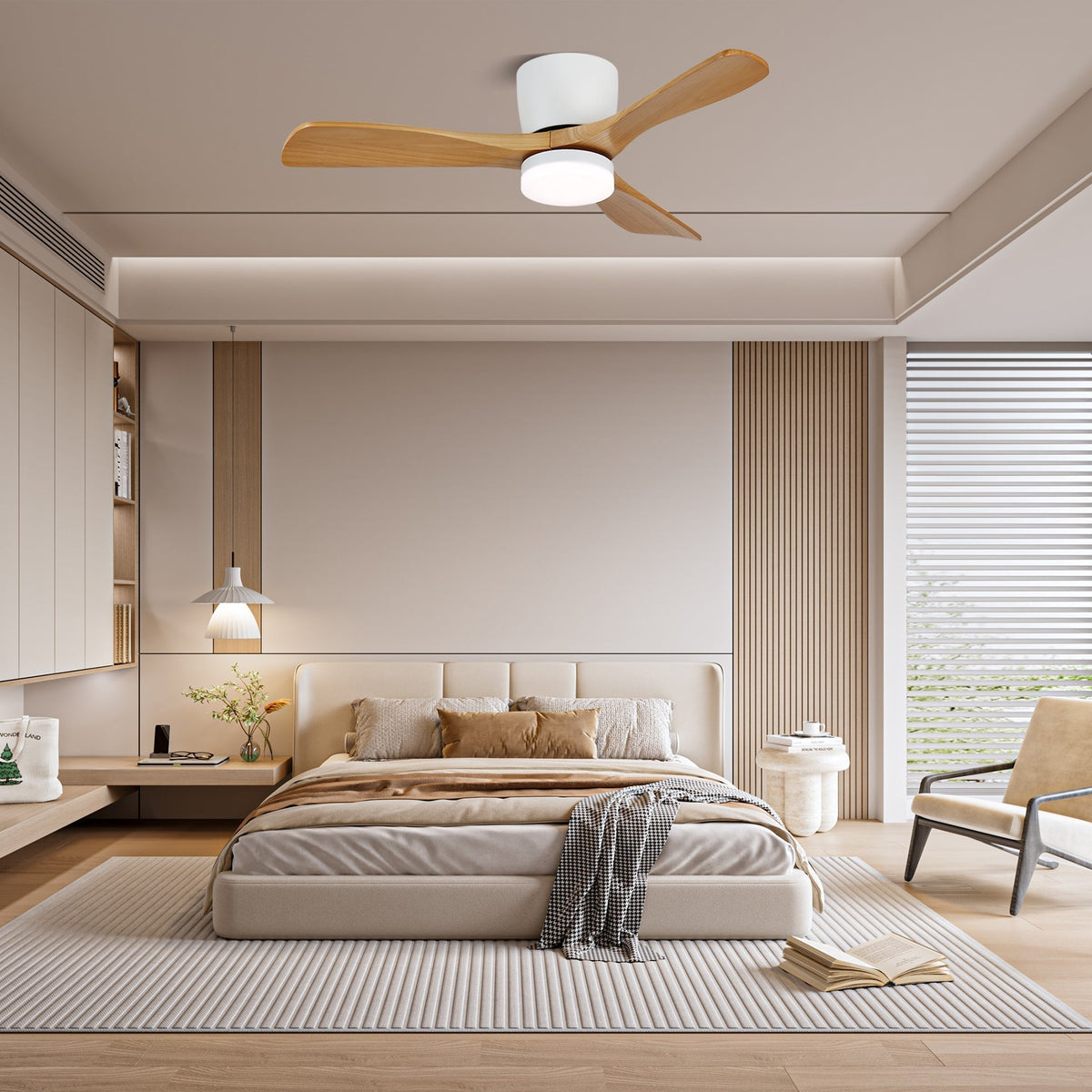 Plafonnier Ventilateur Brinor en Bois