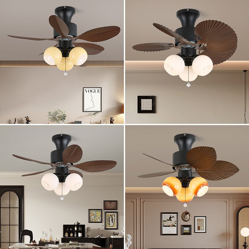Plafonnier Ventilateur Liora Verre Tropical