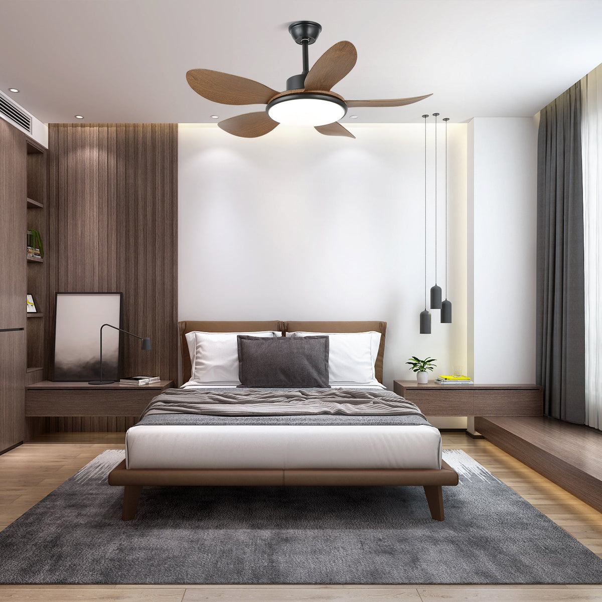 Plafonnier Ventilateur Tirenor en Bois