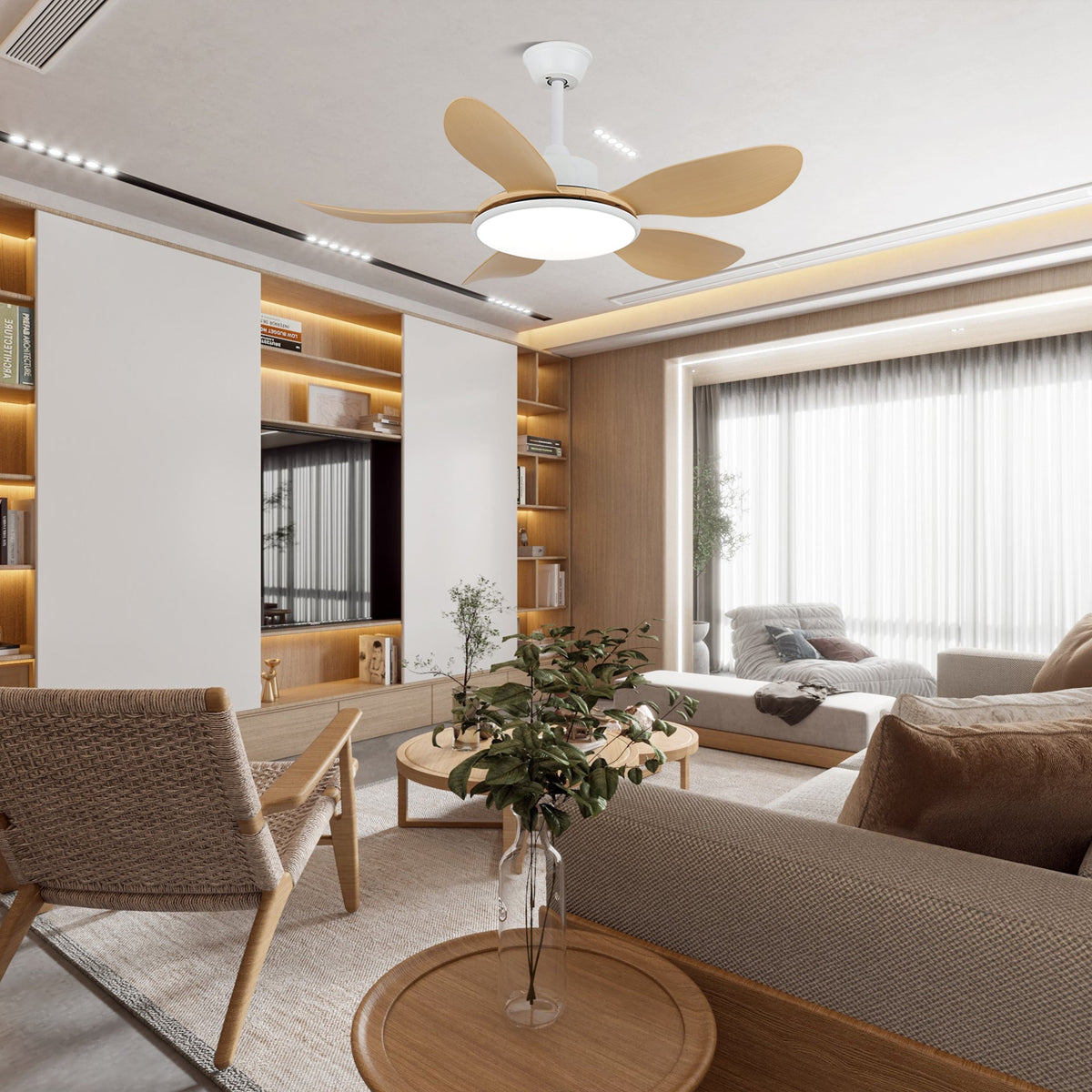 Plafonnier Ventilateur Tirenor en Bois