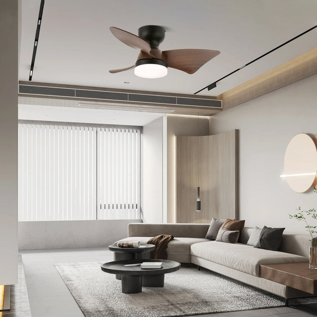 Plafonnier Ventilateur Mirella Bois & Nickel