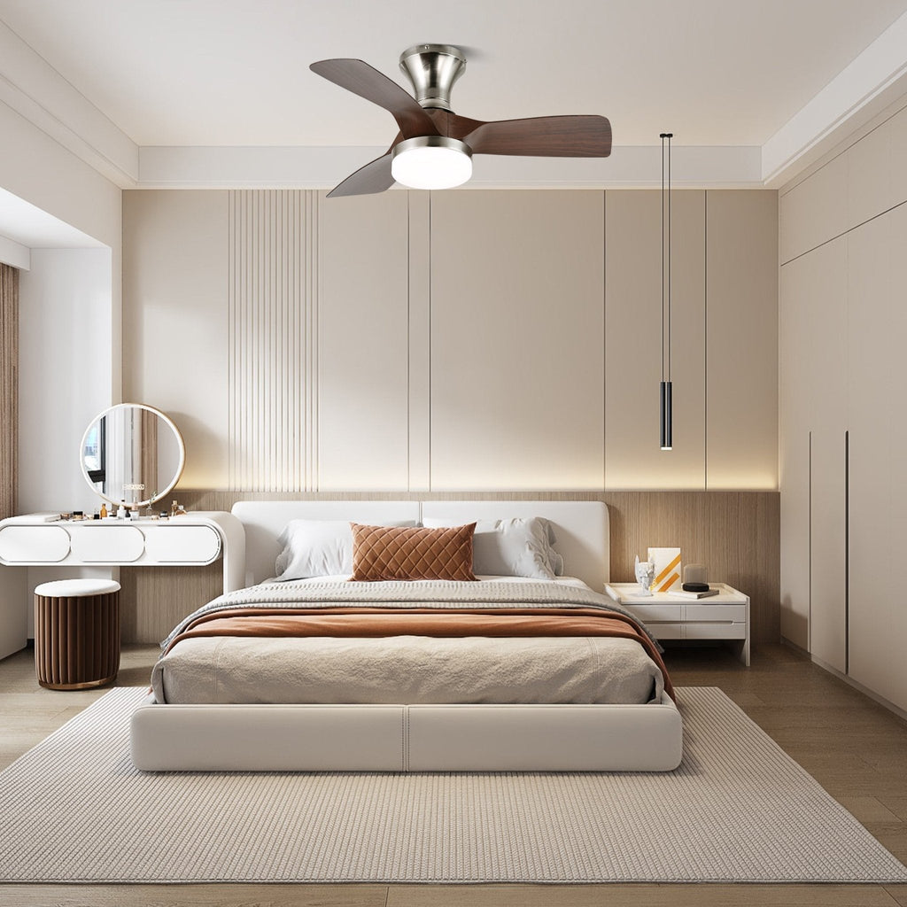 Plafonnier Ventilateur Mirella Bois & Nickel