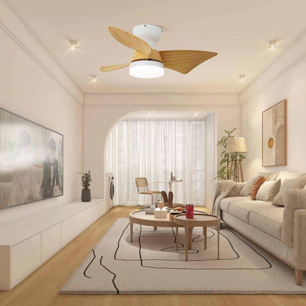Plafonnier Ventilateur Mirella Bois & Nickel