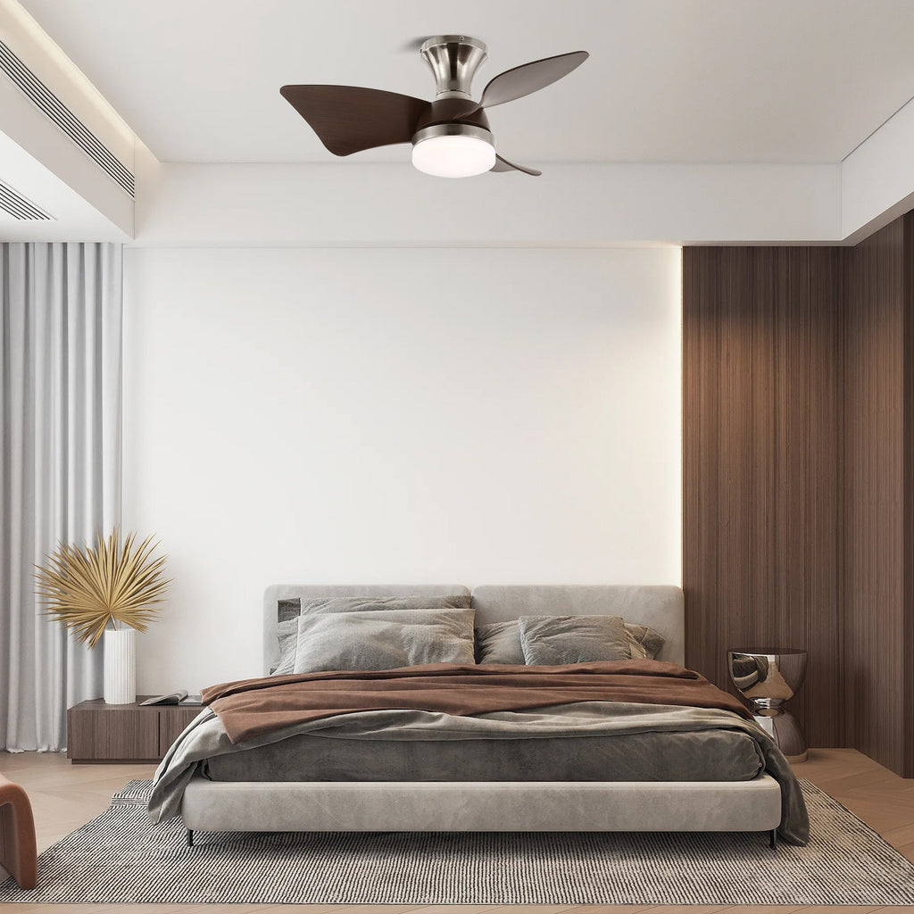 Plafonnier Ventilateur Mirella Bois & Nickel