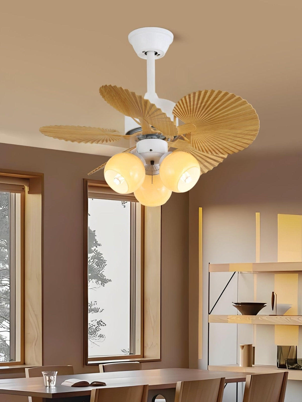 Plafonnier Ventilateur Aurelia Verre Vintage