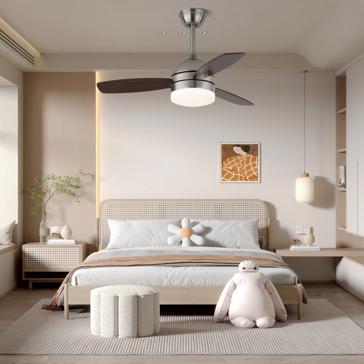 Plafonnier Ventilateur Caelan en Bois