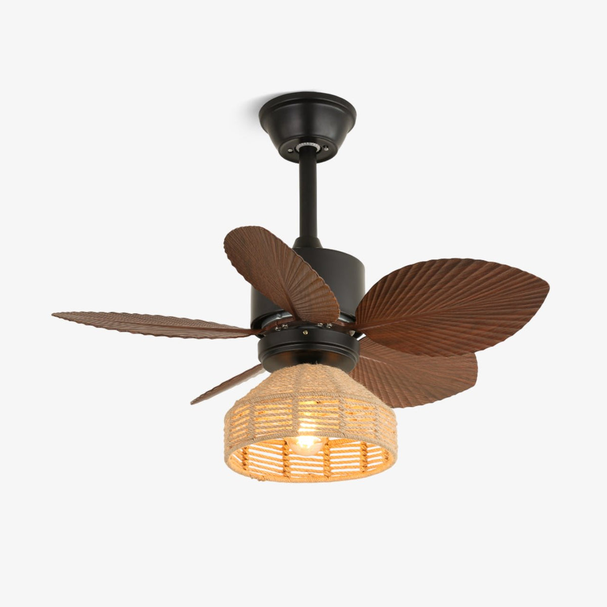 Plafonnier Ventilateur Rivora en Rotin