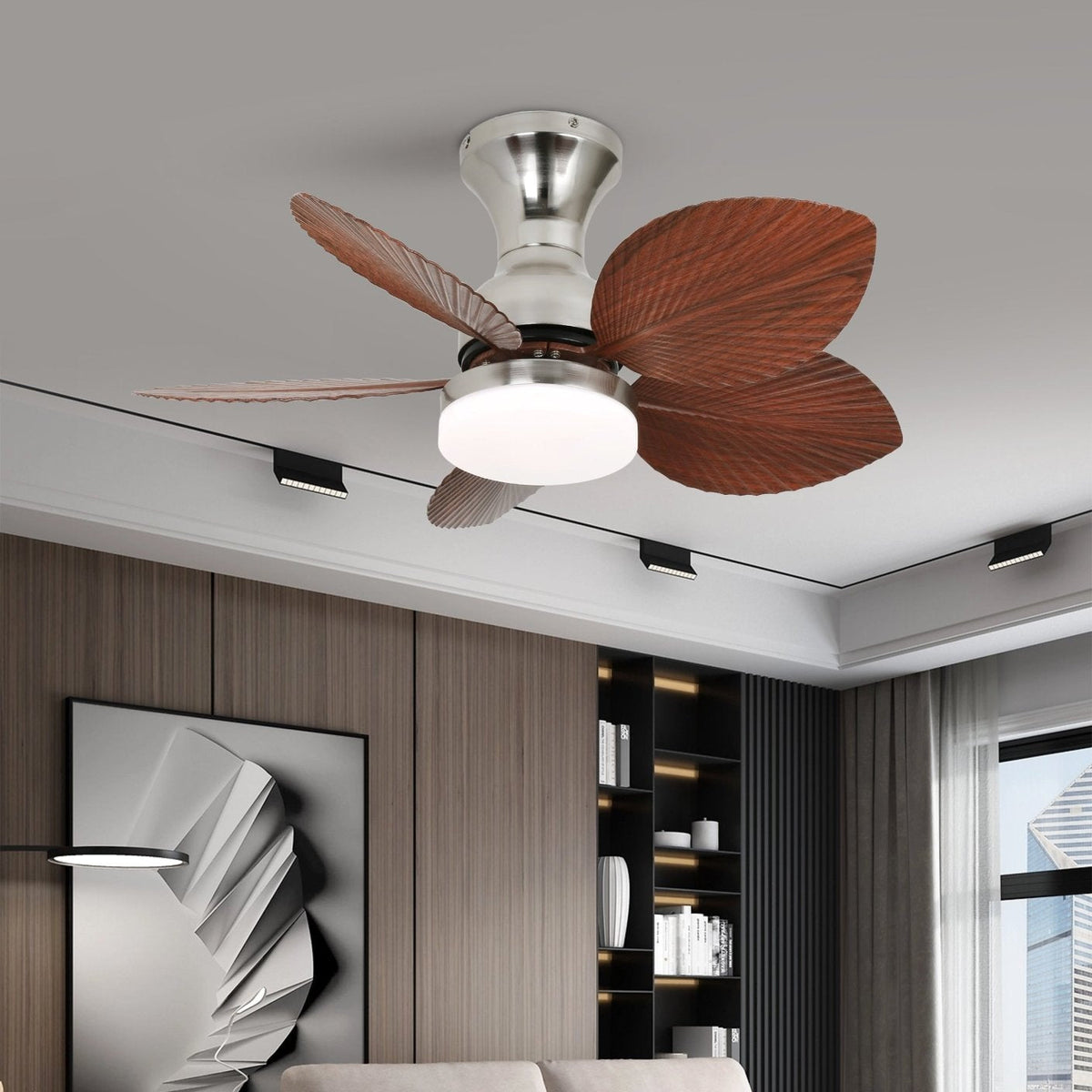 Plafonnier Ventilateur Florence Bois Vintage