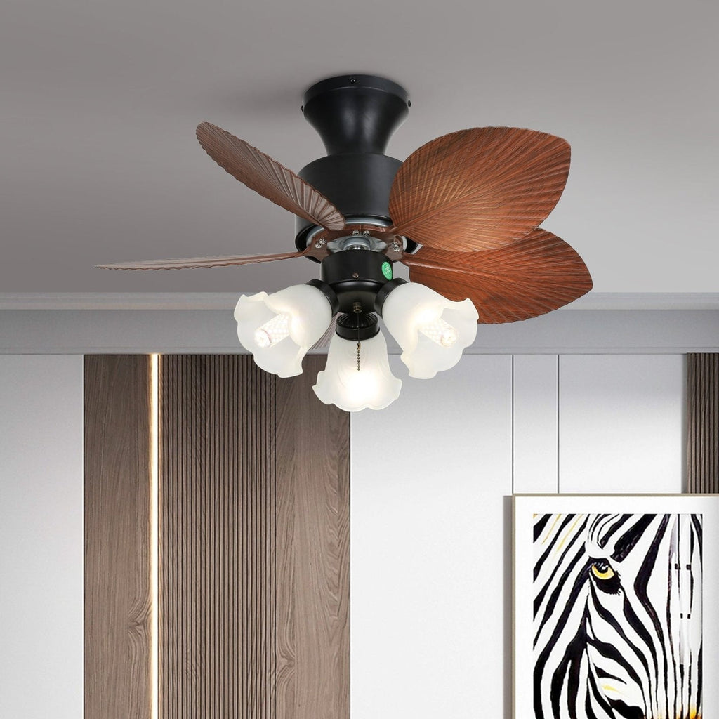 Plafonnier Ventilateur Florence Bois Vintage