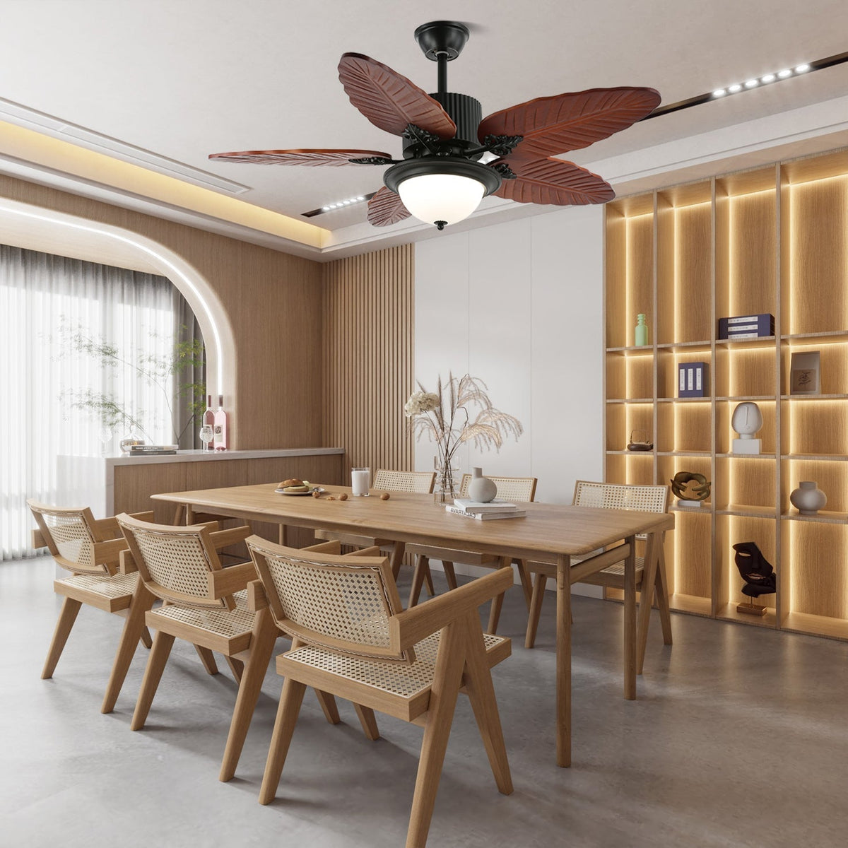 Plafonnier Ventilateur Alistair en Bois