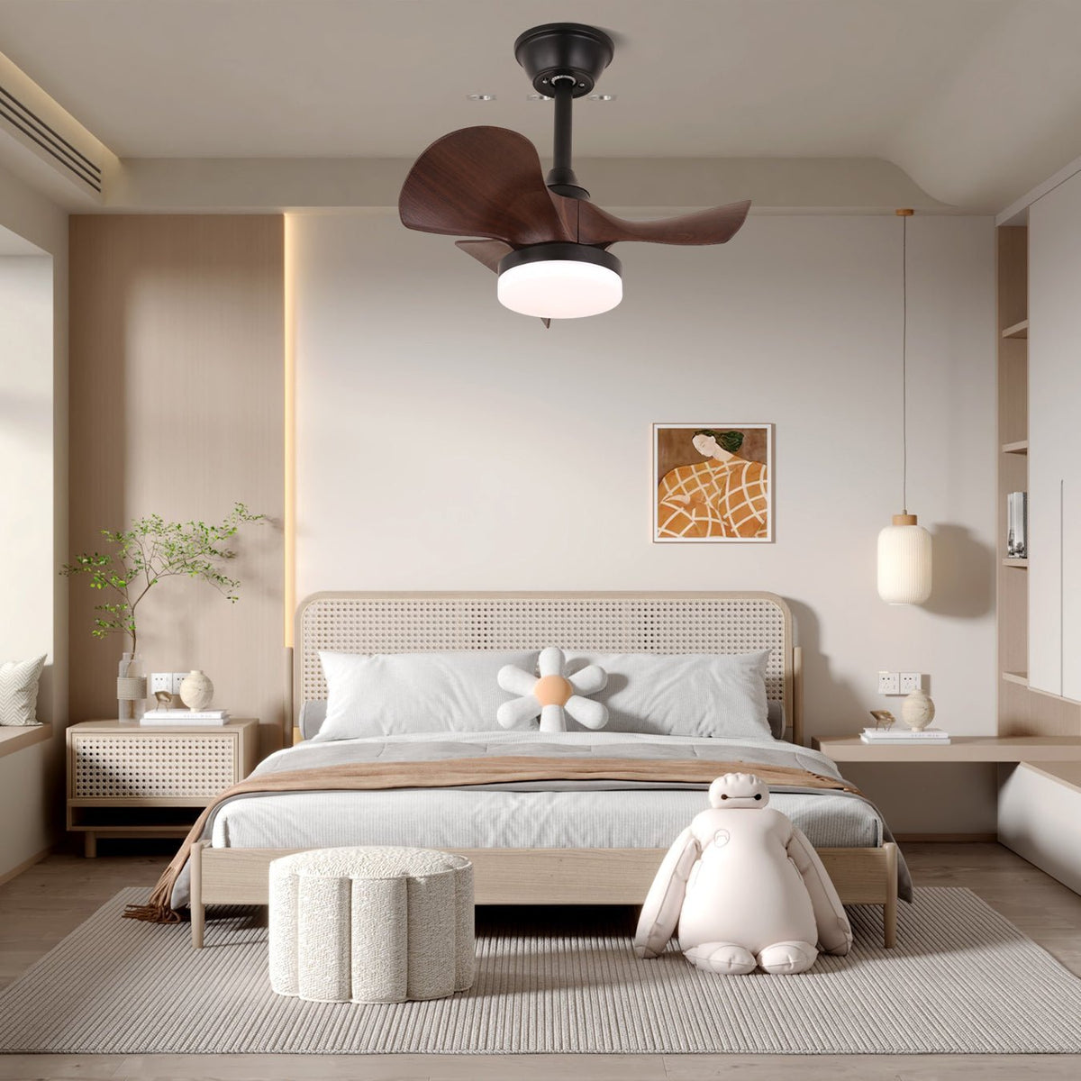Plafonnier Ventilateur Neriah en Bois