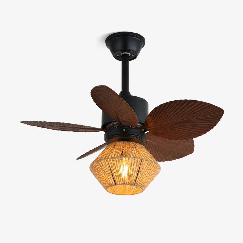 Plafonnier Ventilateur Solaya en Rotin
