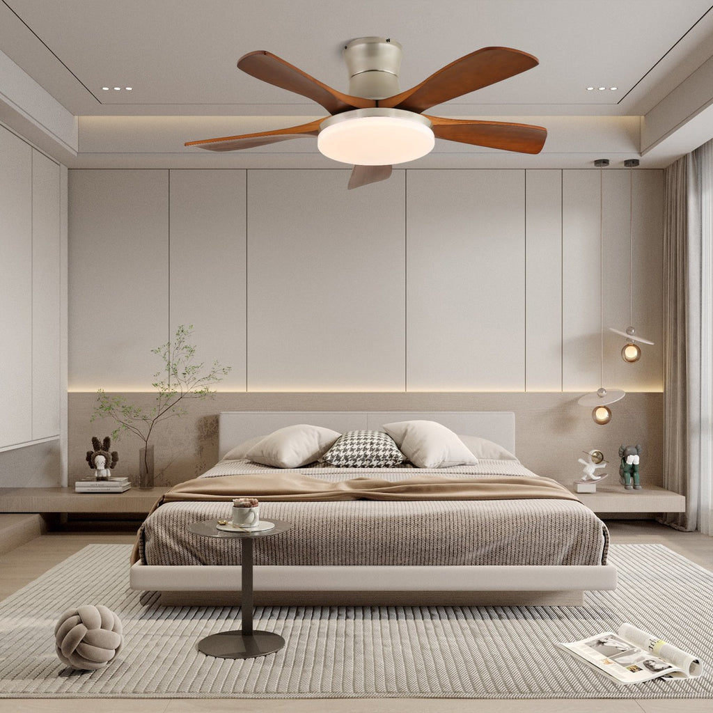 Plafonnier Ventilateur Brevo Laiton & Bois