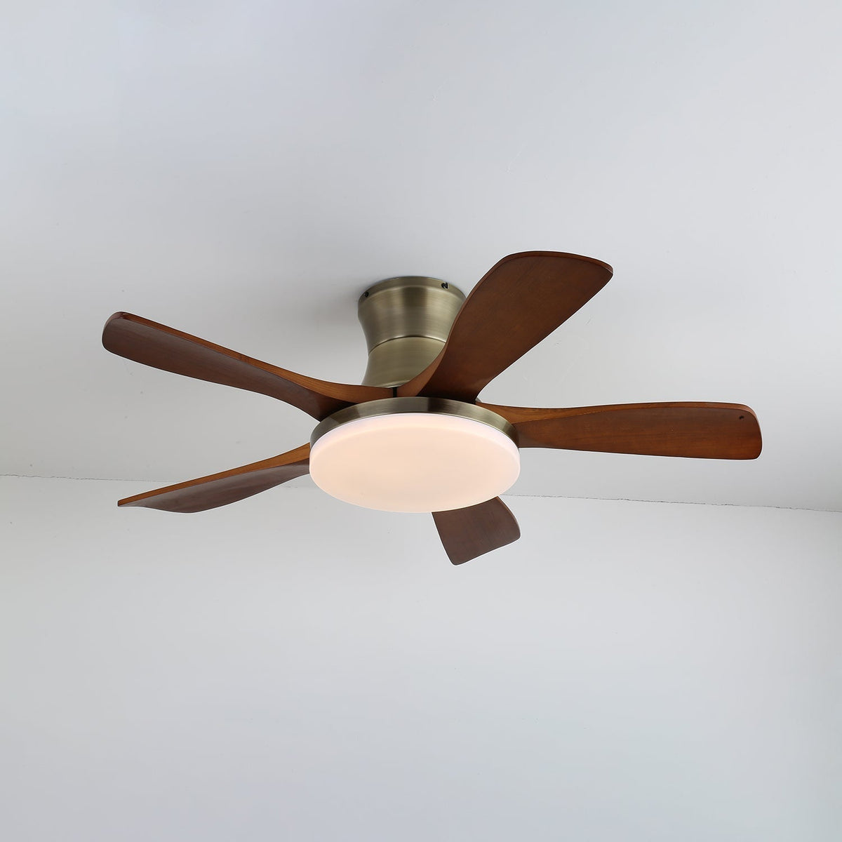 Plafonnier Ventilateur Brevo Laiton & Bois