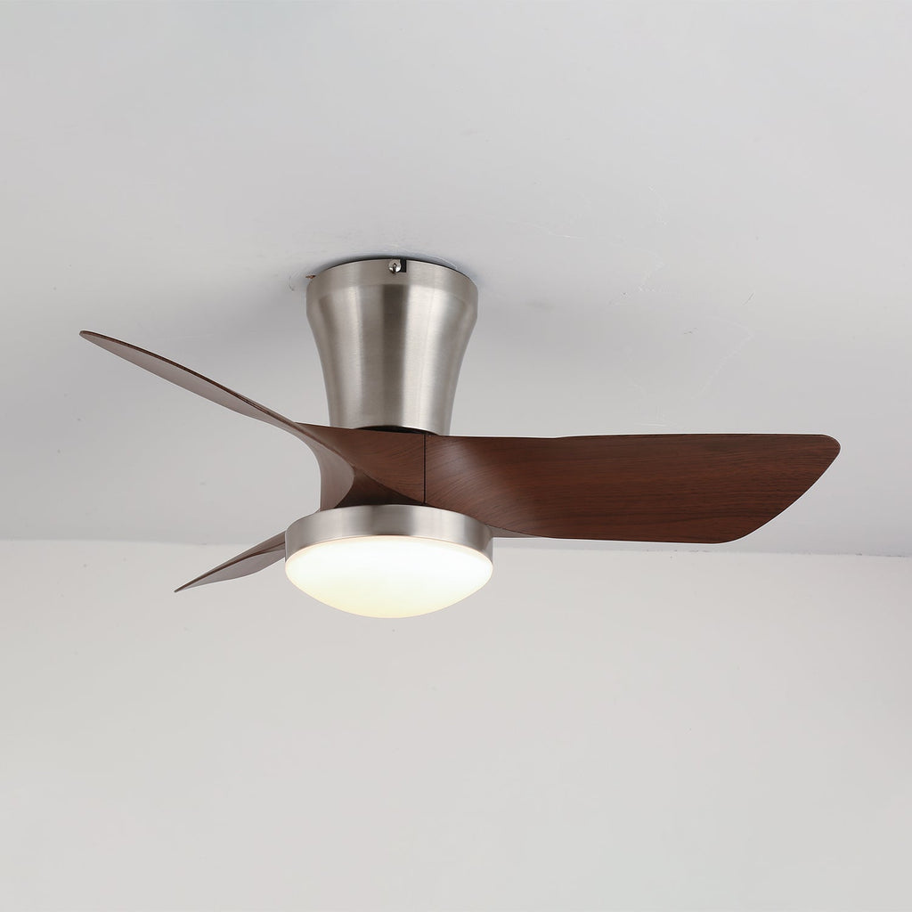 Plafonnier Ventilateur Trivon en Bois