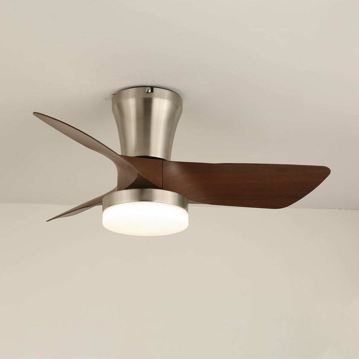 Plafonnier Ventilateur Trivon en Bois