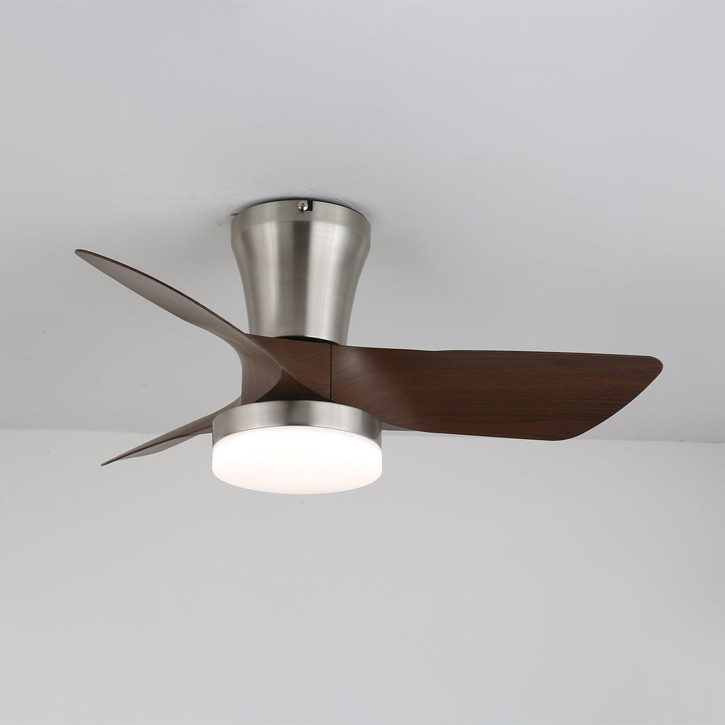 Plafonnier Ventilateur Trivon en Bois