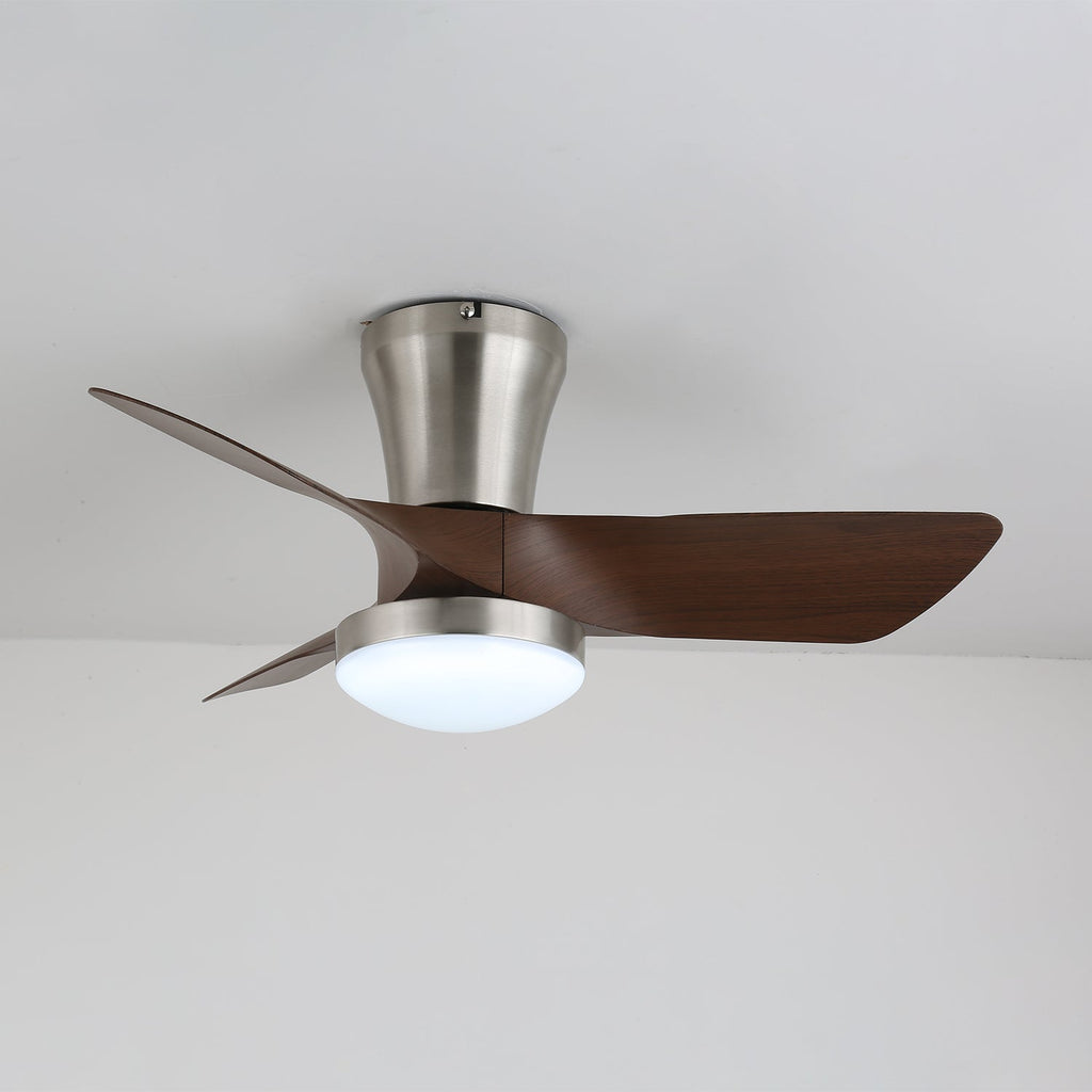 Plafonnier Ventilateur Trivon en Bois