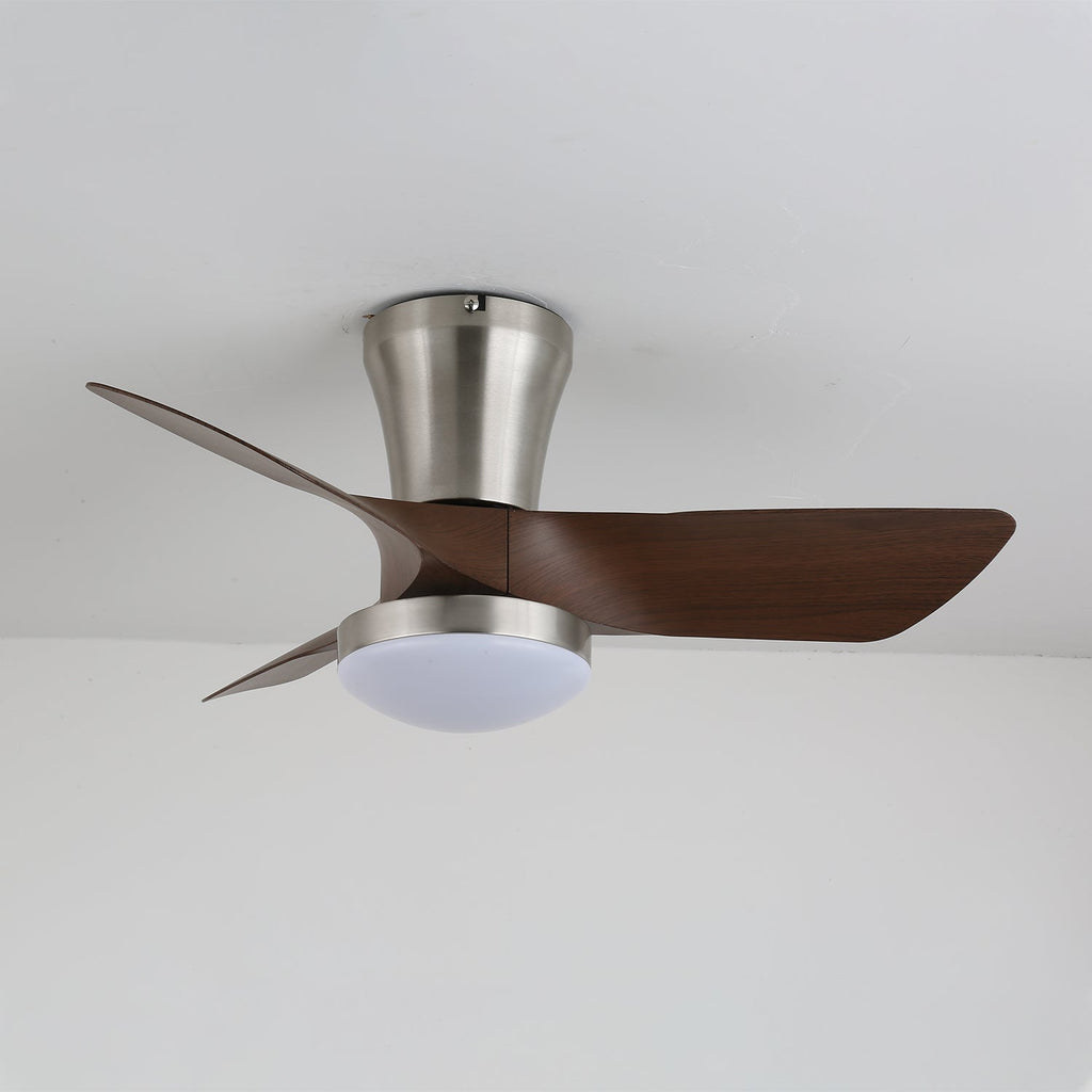 Plafonnier Ventilateur Trivon en Bois