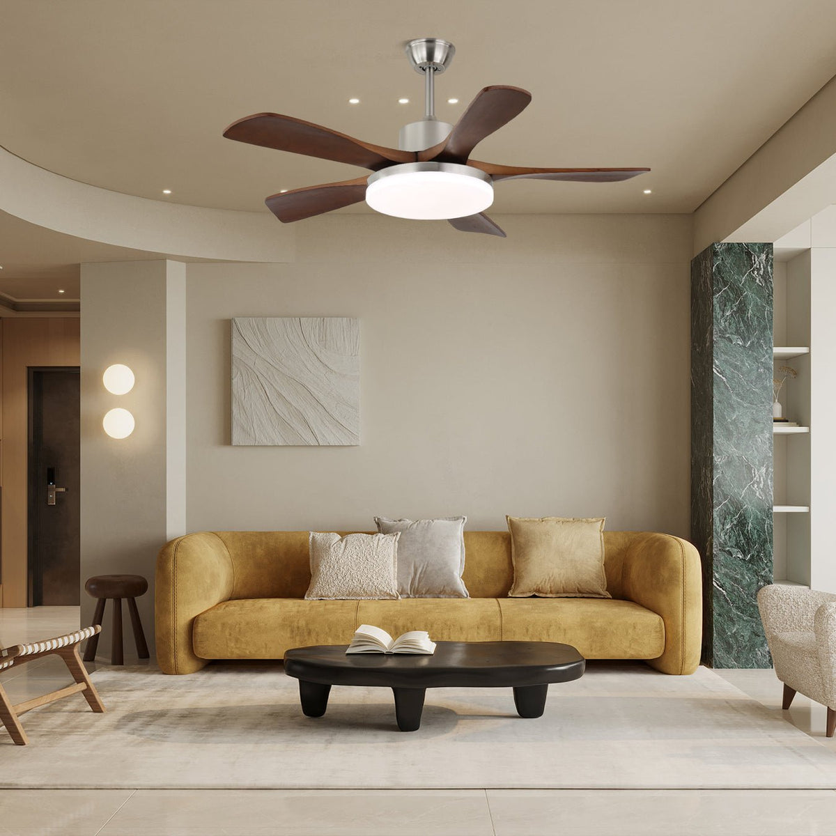 Plafonnier Ventilateur Aurelia Laiton & Bois