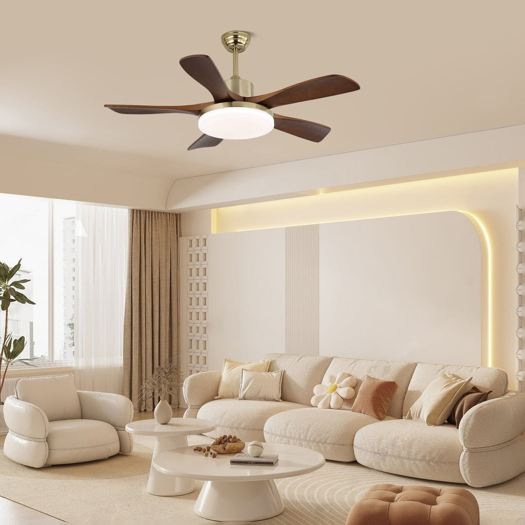 Plafonnier Ventilateur Aurelia Laiton & Bois