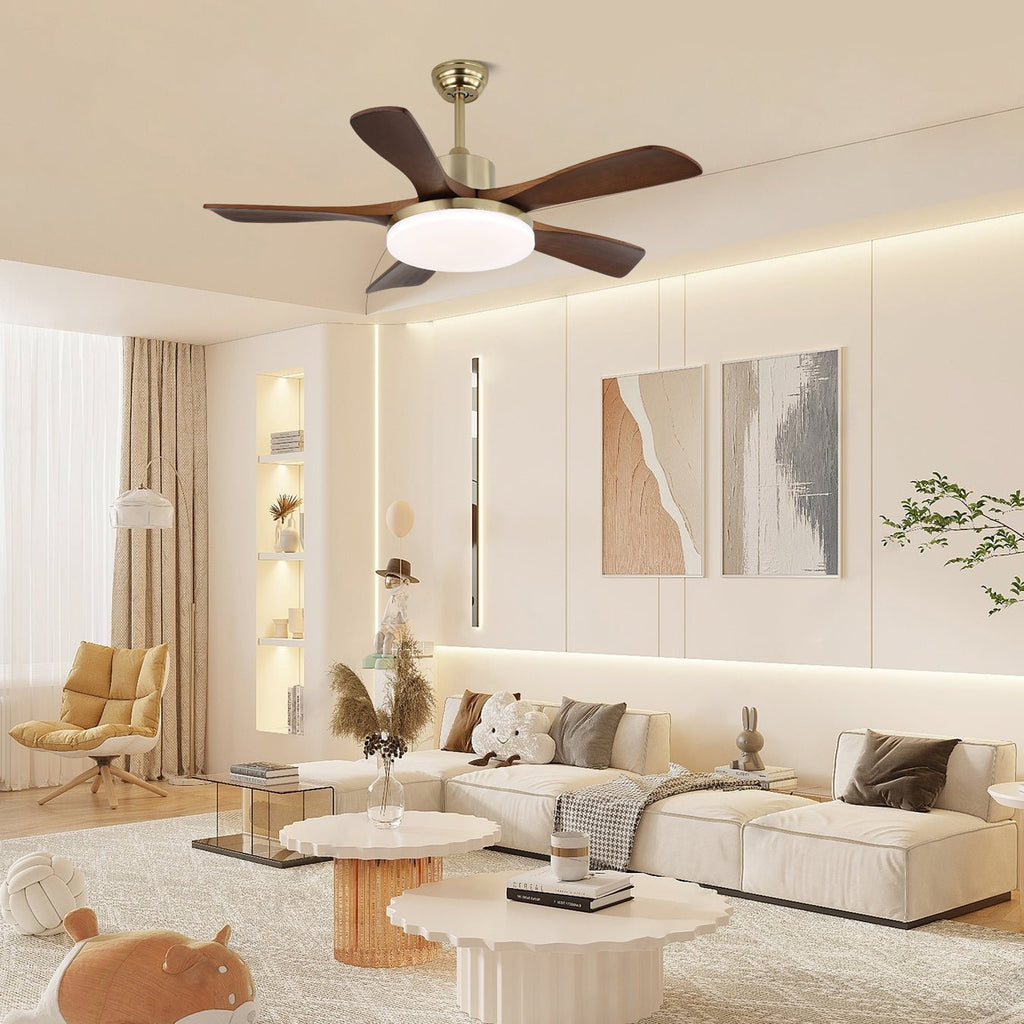 Plafonnier Ventilateur Aurelia Laiton & Bois
