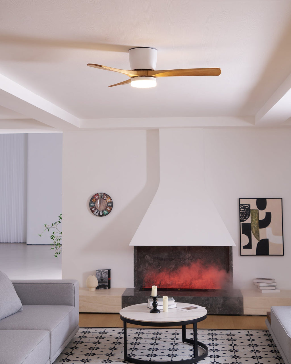 Plafonnier Ventilateur Elena en Bois