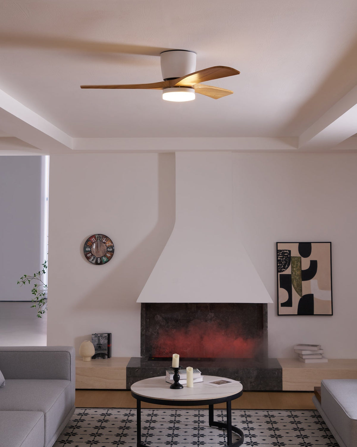 Plafonnier Ventilateur Elena en Bois