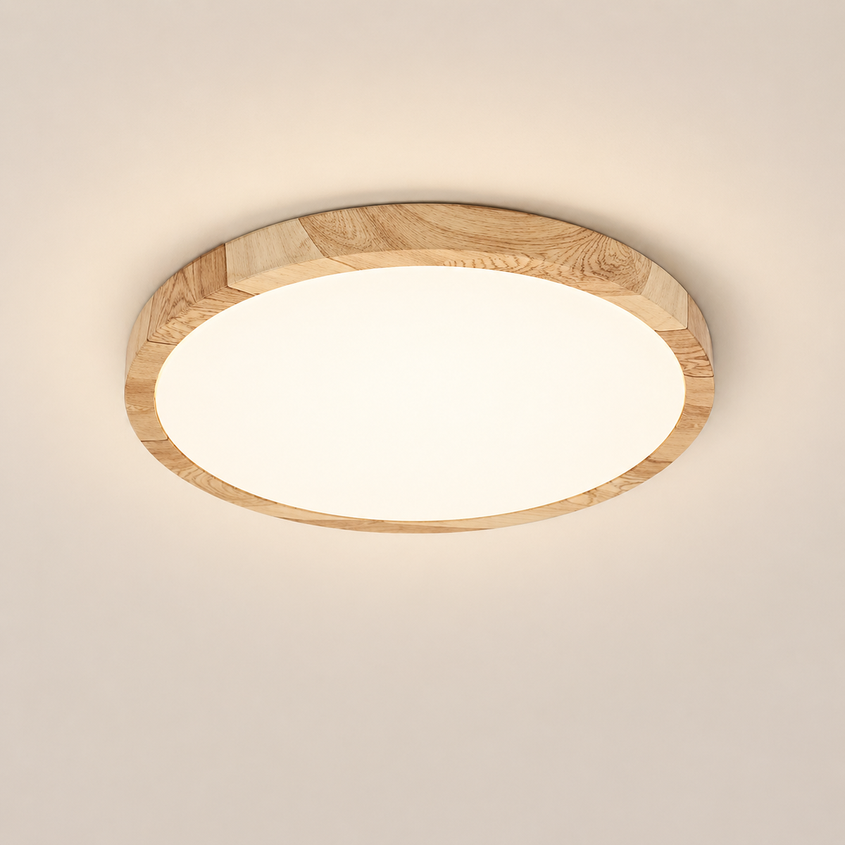 Plafonnier LED Rond Bois