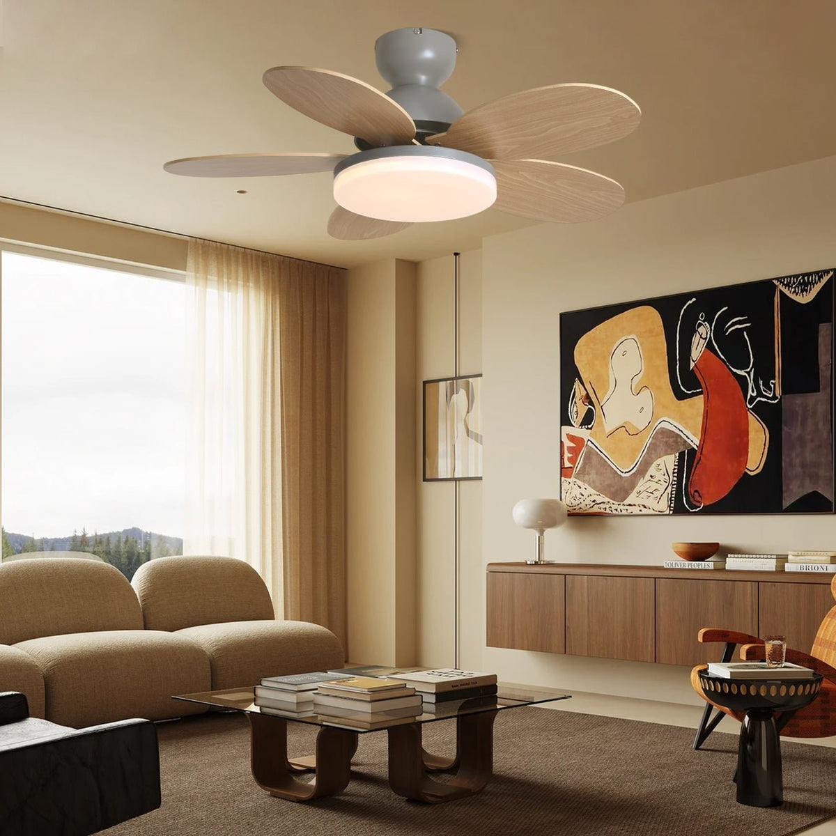 Plafonnier Ventilateur Liora Coloré