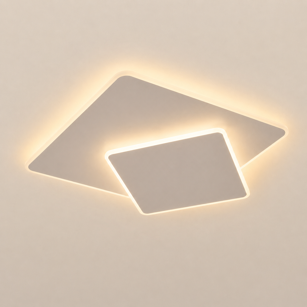 Plafonnier LED Double Carré Lumineux
