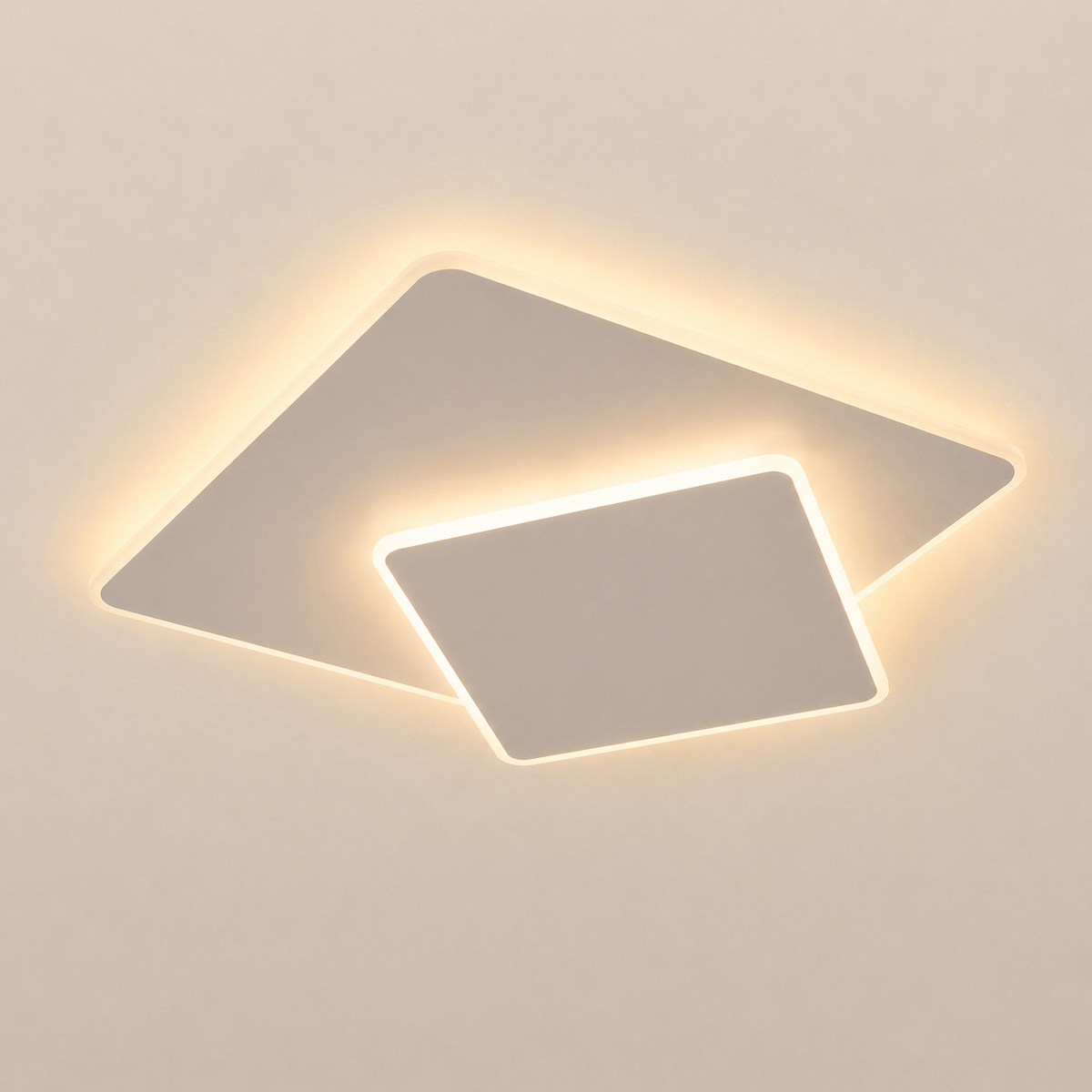 Plafonnier LED Double Carré Lumineux