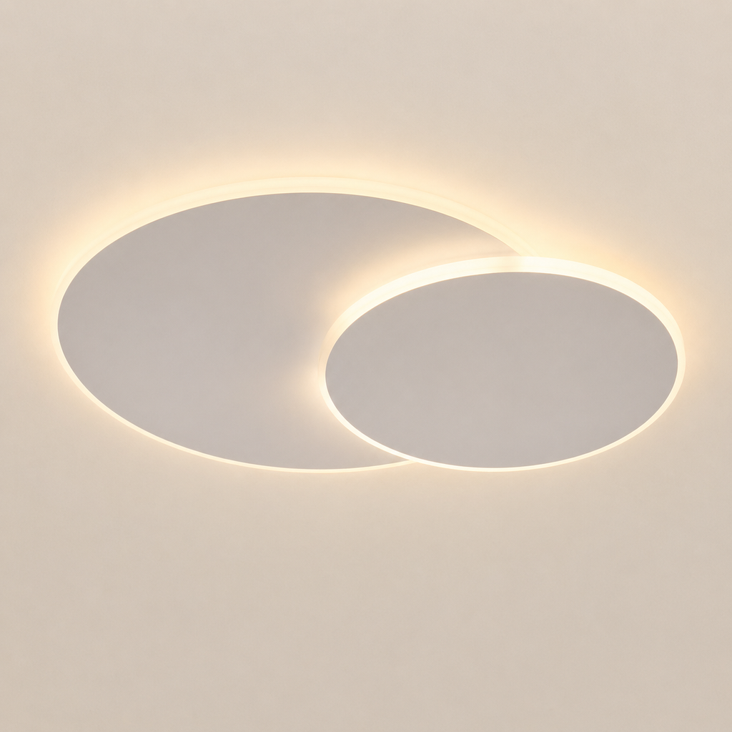 Plafonnier LED Double Rond Lumineux