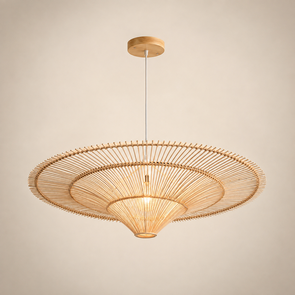 Plafonnier Rotin LED Rétro Moderne