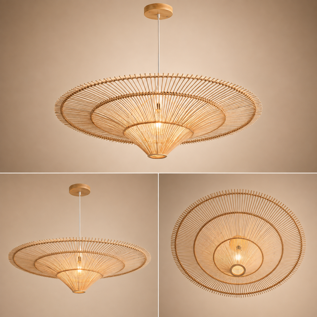 Plafonnier Rotin LED Rétro Moderne