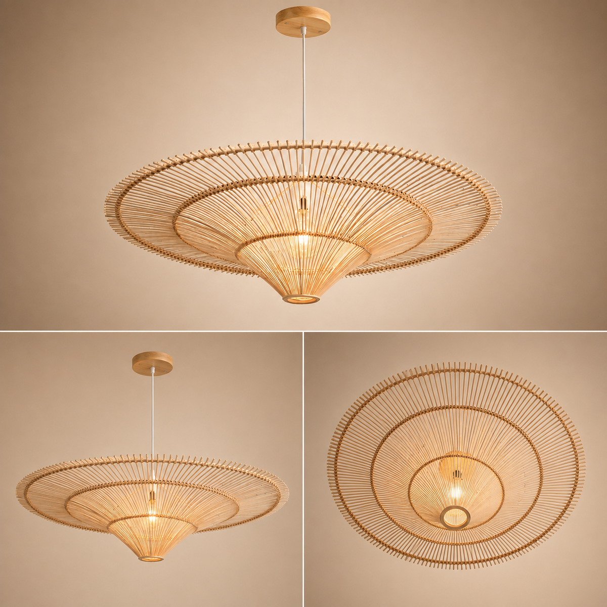 Plafonnier Rotin LED Rétro Moderne