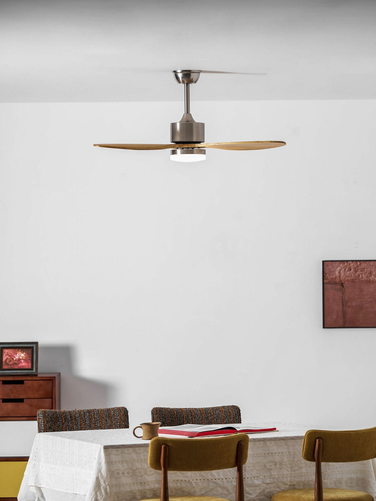 Plafonnier Ventilateur HushGlow en Bois