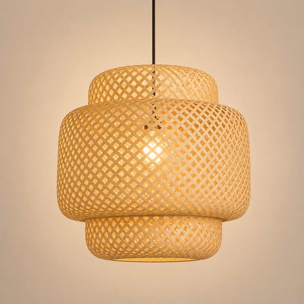 Suspension Bambou Tressé Artisanale
