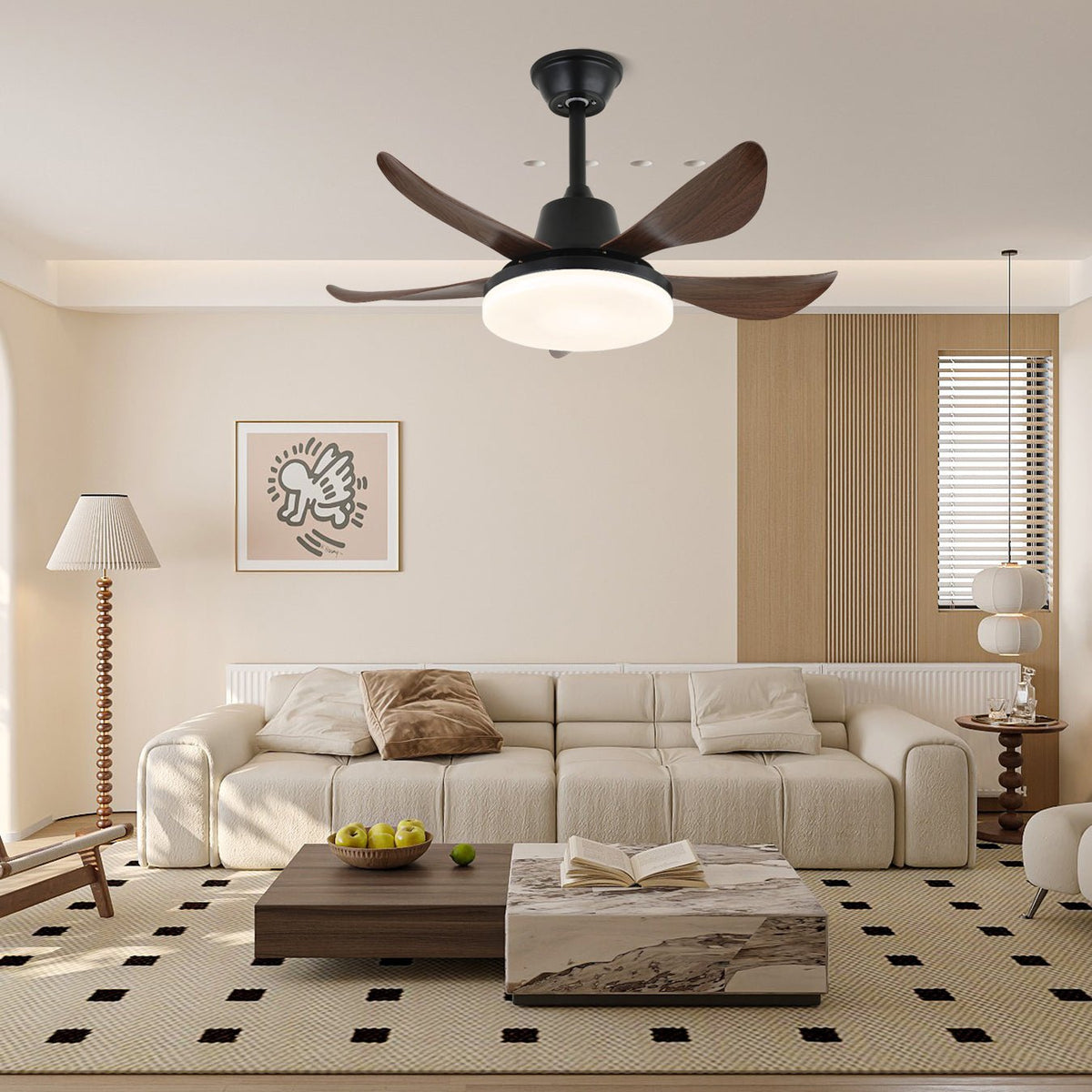 Plafonnier Ventilateur Callen en Bois